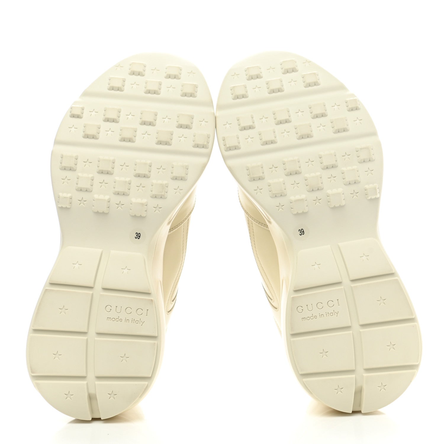 Gucci Calfskin Logo Womens Rhyton Sneakers 39 Ivory 5 of 10