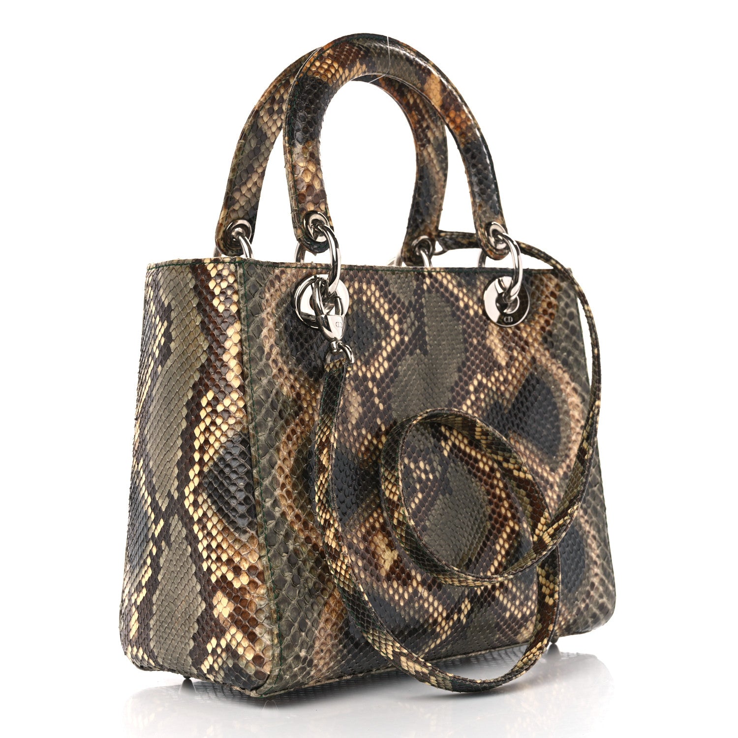 Christian Dior Snakeskin Medium Lady Dior Brown Multicolor 3 of 11