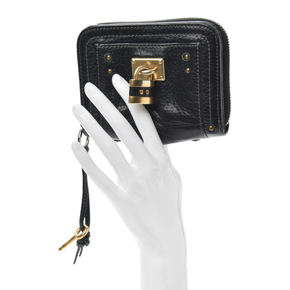 Chloe Calfskin Paddington Compact Zip Around Coin Purse Wallet Black 2 of 7