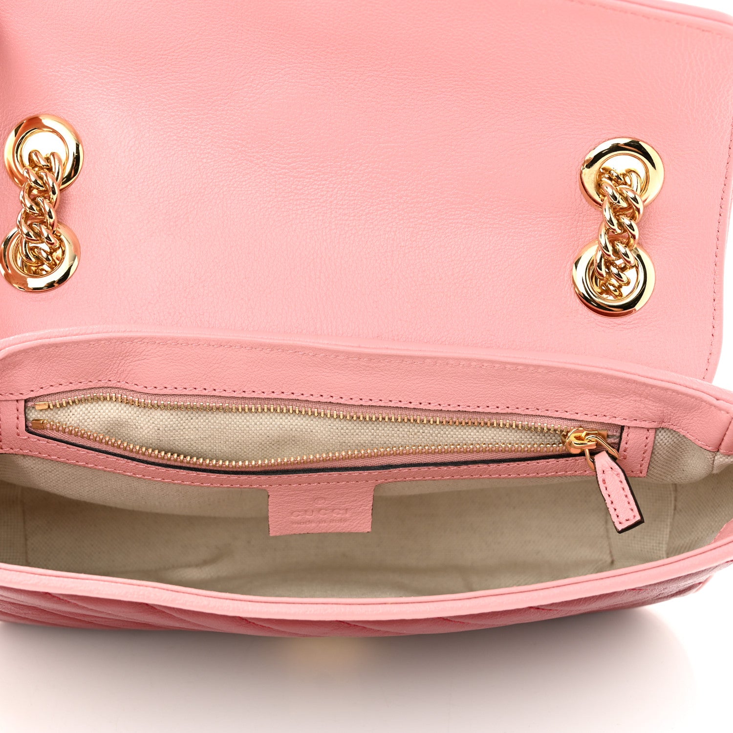 Gucci Azalea Calfskin Enamel Matelasse Diagonal Small Torchon GG Marmont Shoulder Bag New Cherry Red Wild Rose 4 of 9