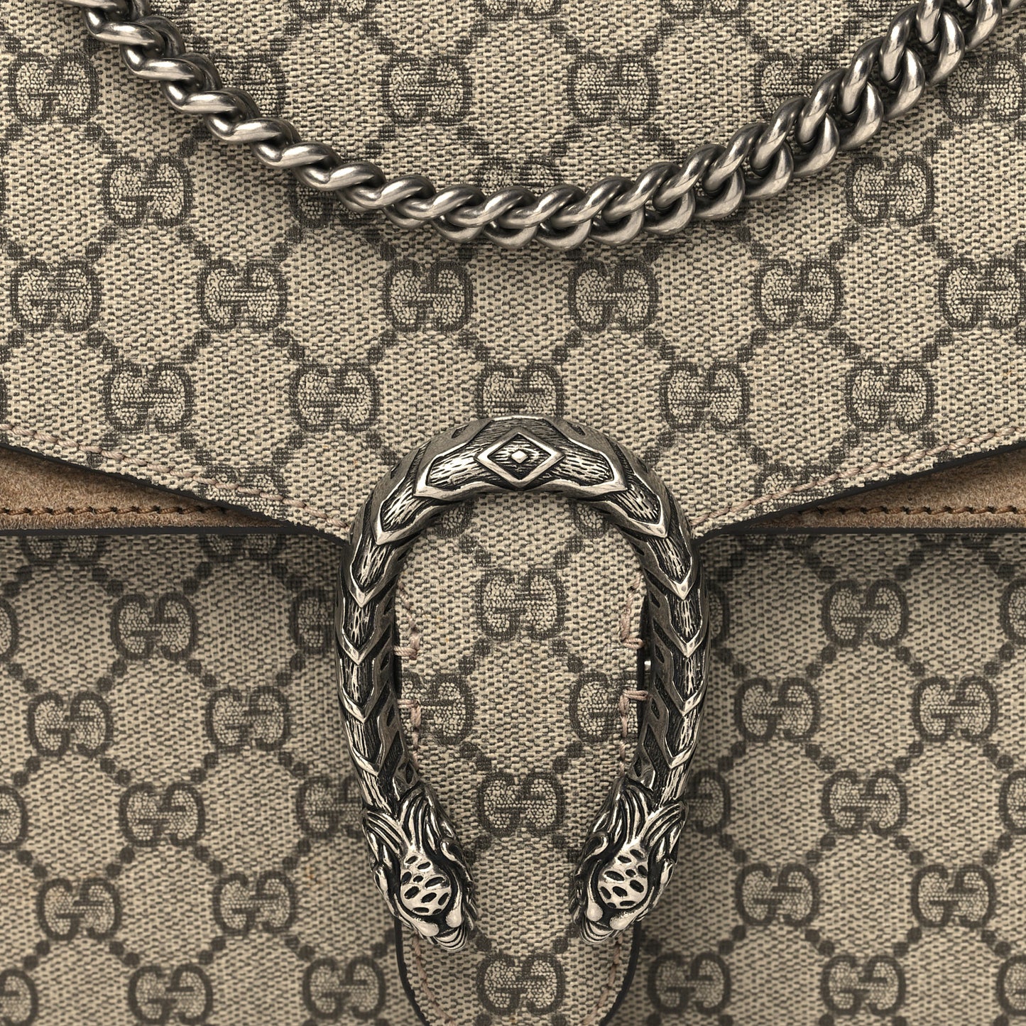 GG Supreme Monogram Medium Dionysus Shoulder Bag Taupe