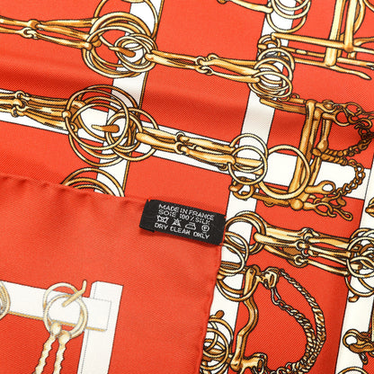 Hermes Silk Mors Et Filets Pocket Square 4 of 4