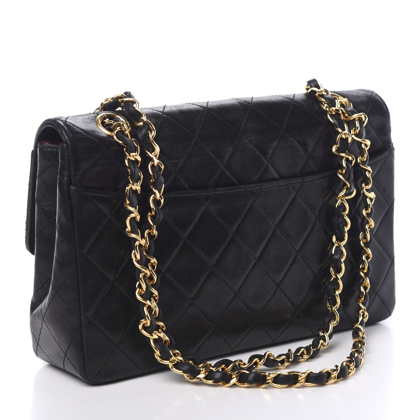 Lambskin Quilted Medium Single Flap Black