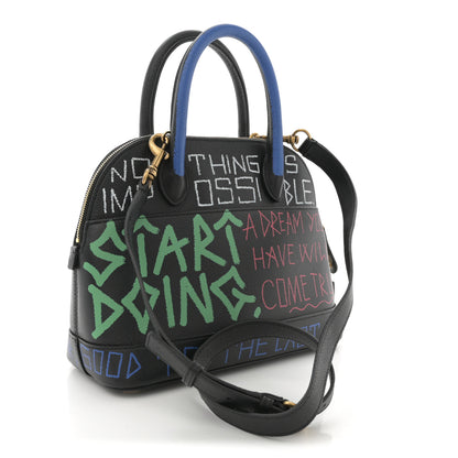 Balenciaga Signature Grained Calfskin Graffiti S Ville Top Handle Bag Black Multicolor 3 of 10