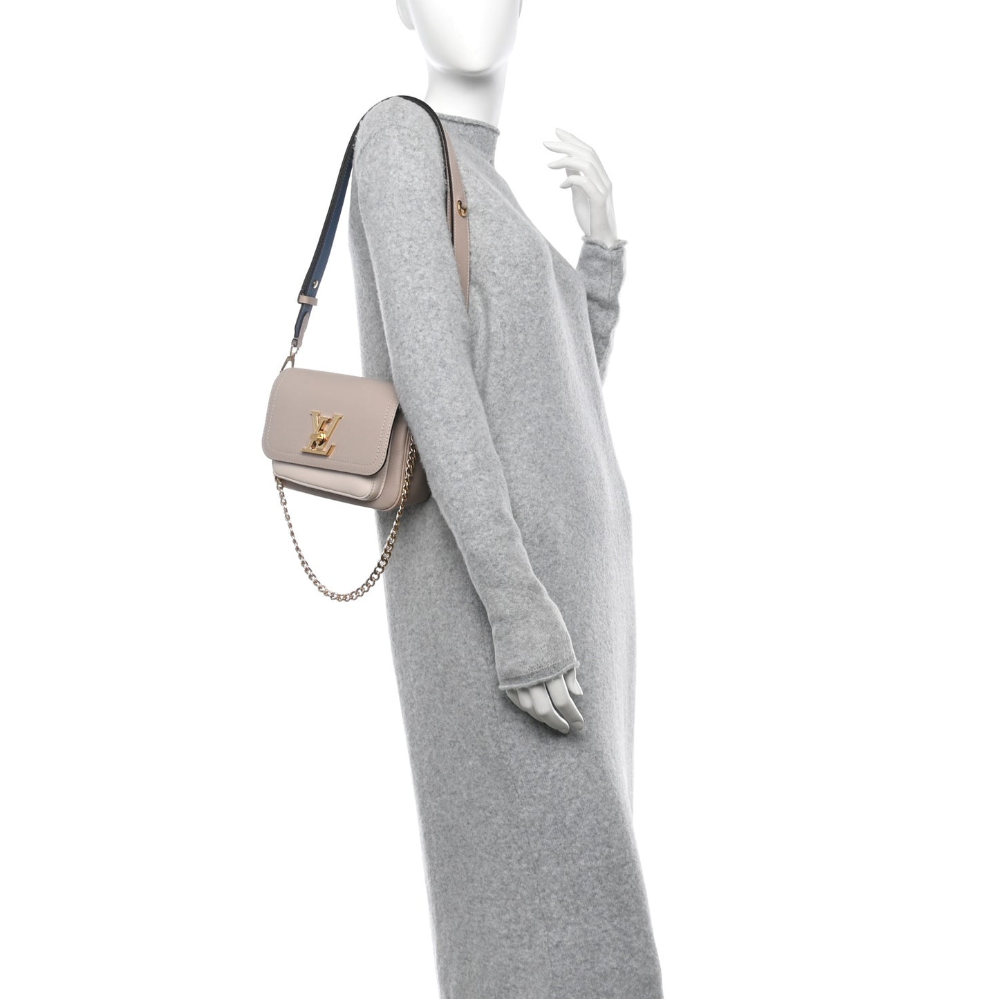 Grained Calfskin Lockme Tender Greige