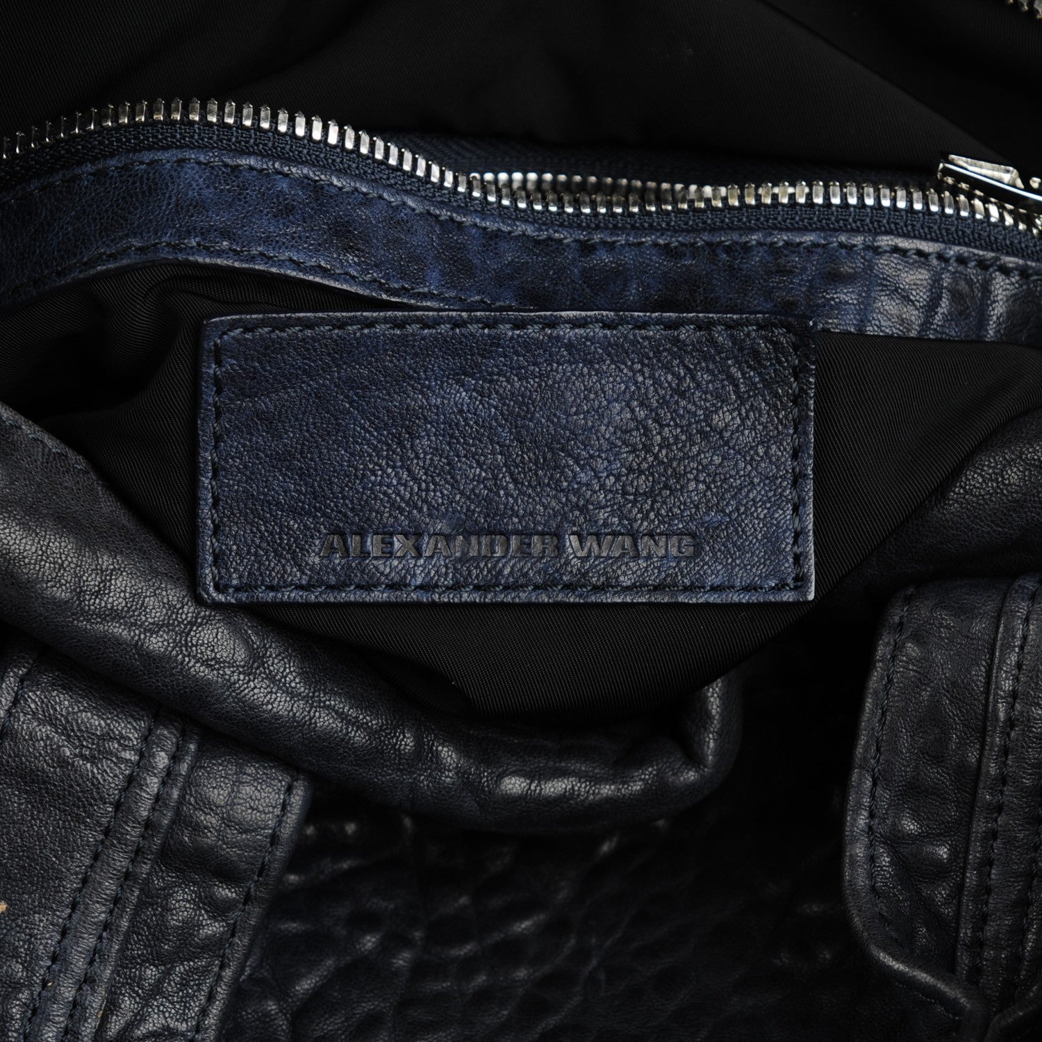 Alexander Wang Pebbled Lambskin Rocco Midnight 6 of 7