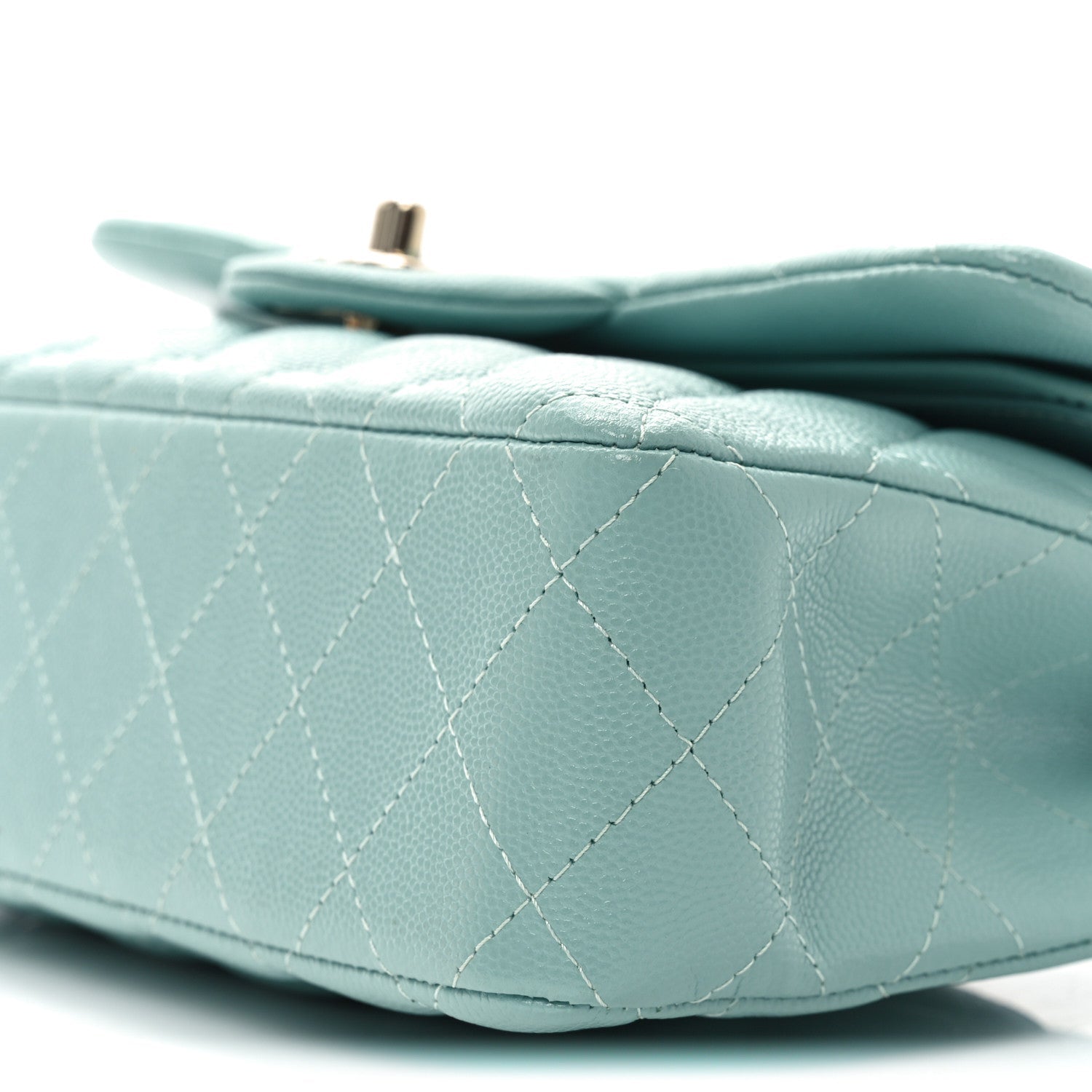 Chanel Caviar Quilted Small Double Flap Light Blue 10 of 10