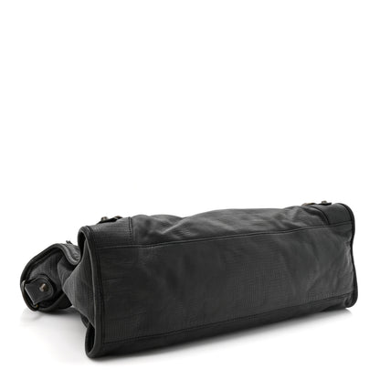 Balenciaga Calfskin Lizard Embossed Classic Hardware City Black 5 of 14