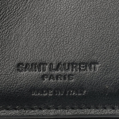 Saint Laurent Calfskin Matelasse Joan Compact Zip Around Wallet Black 6 of 9