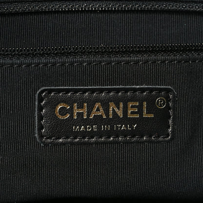Chanel Calfskin Quilted Chain Lines Shopping Tote Black 6 of 10
