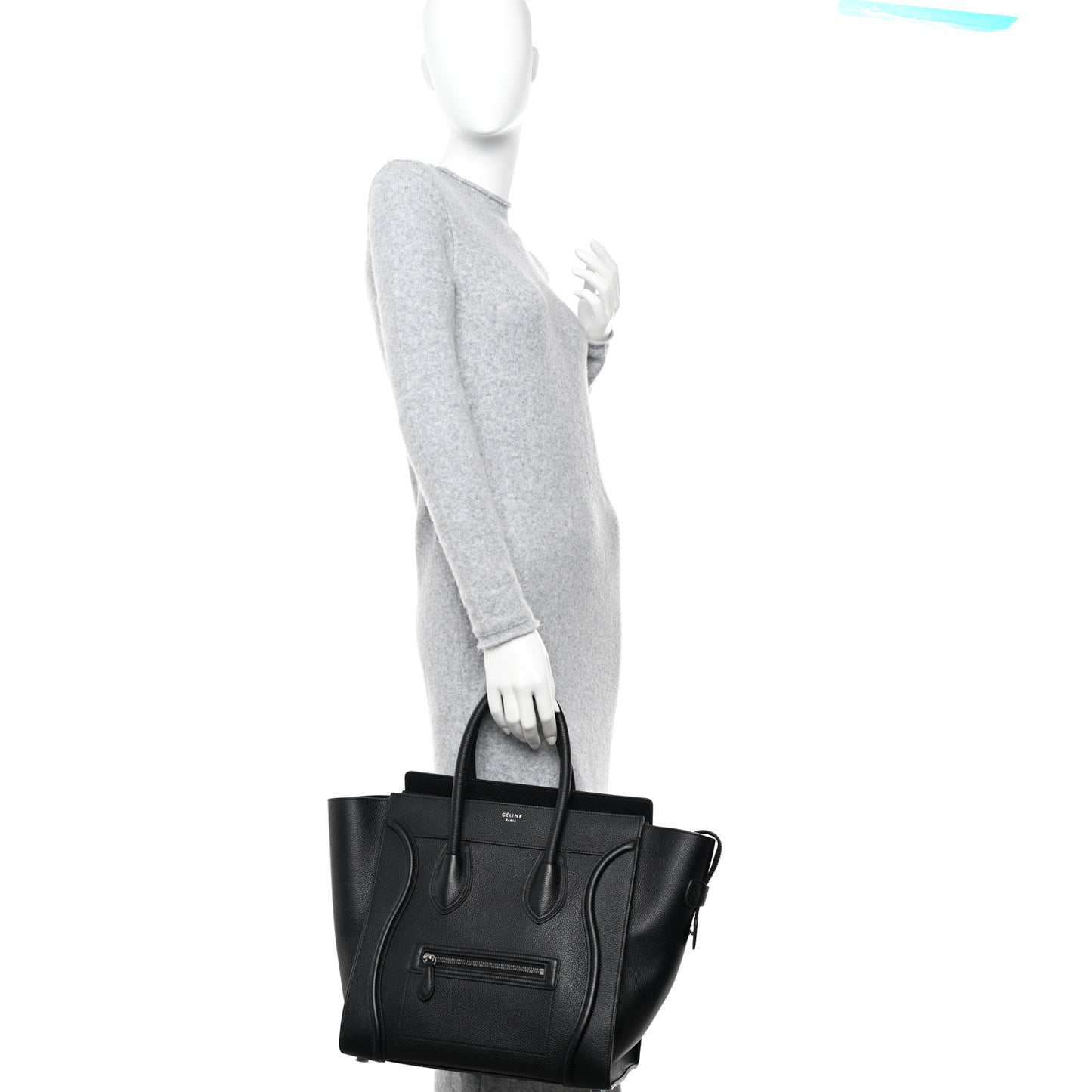 Drummed Calfskin Mini Luggage Black