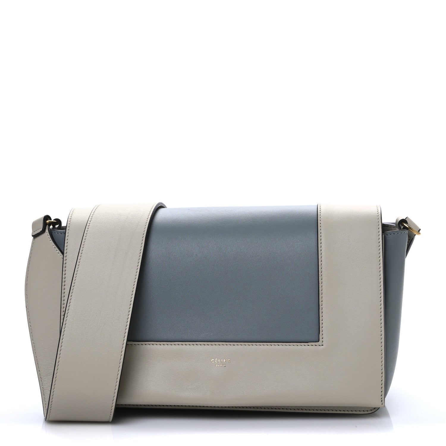 Celine Shiny Smooth Calfskin Medium Frame Shoulder Bag Grege Storm 1 of 11