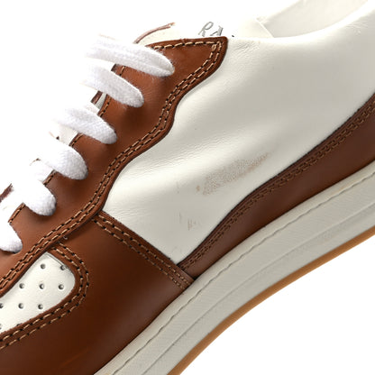 Prada Vitello Soft Low Top Sneakers 39 White Cognac 13 of 13