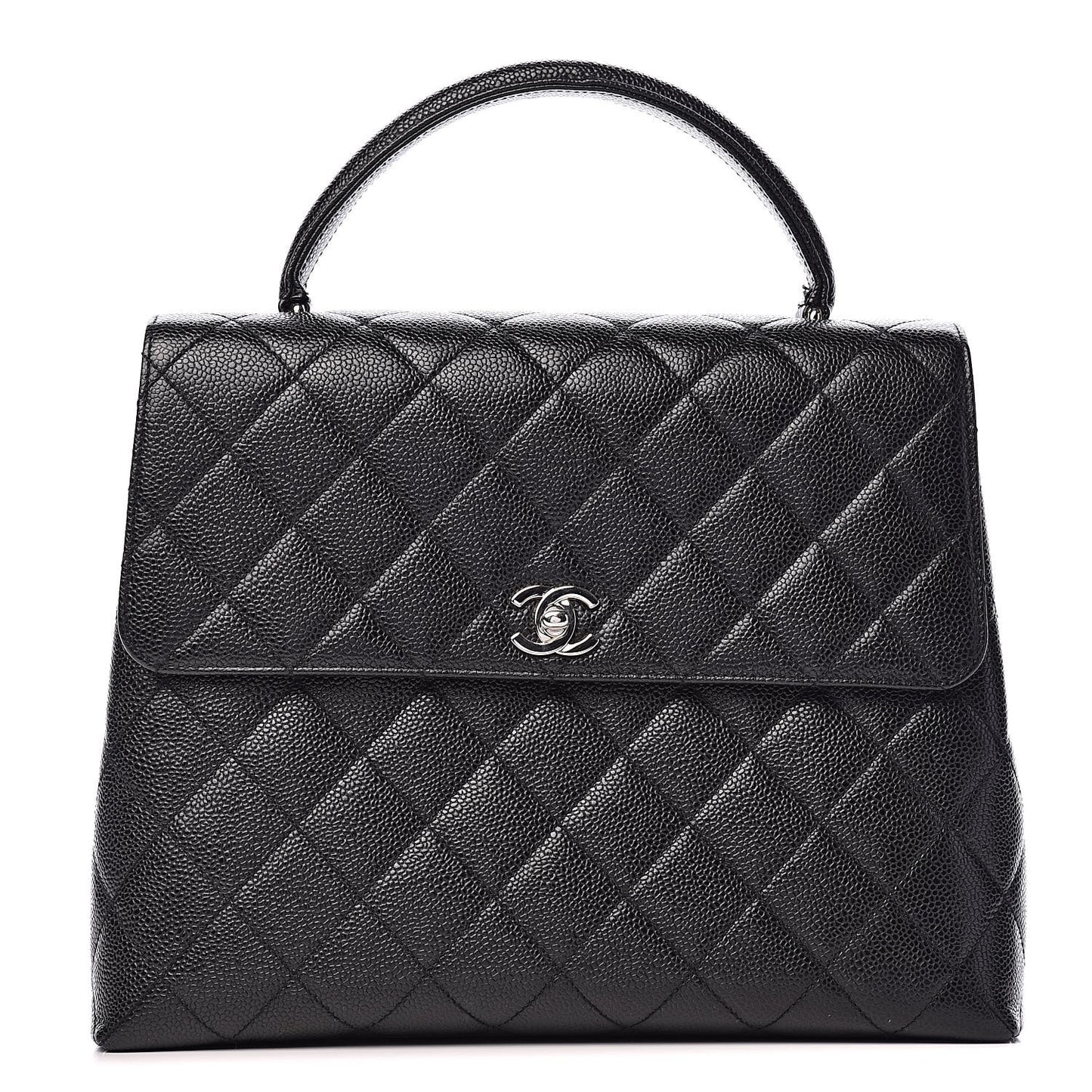 Caviar Quilted Jumbo Kelly Flap Black