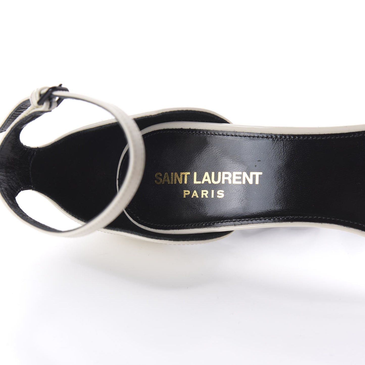 Patent Calfskin Opyum 110 Sandals 37.5 Neutro