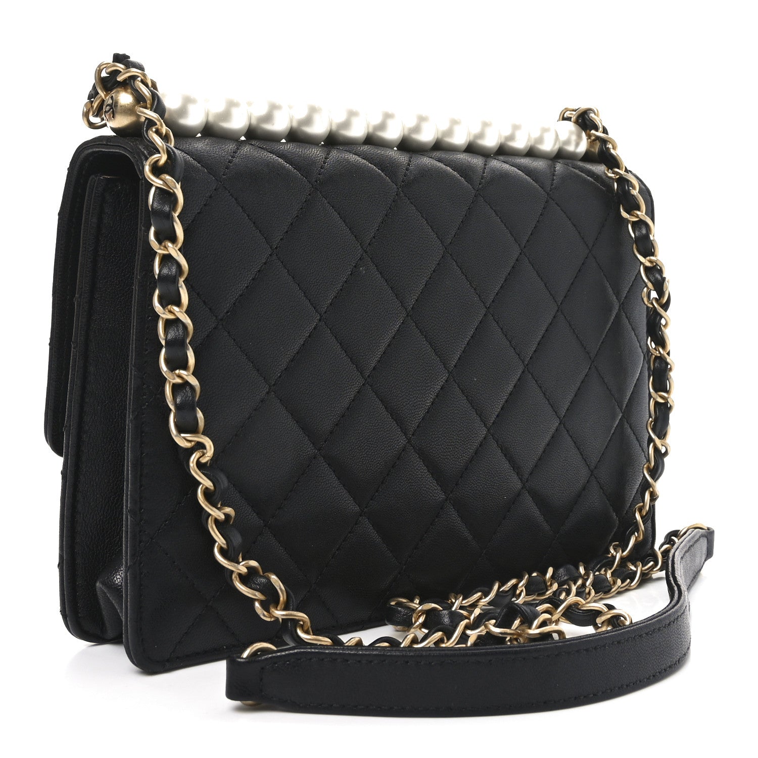 Chanel Goatskin Quilted Small Chic Pearls Flap Black 3 of 11