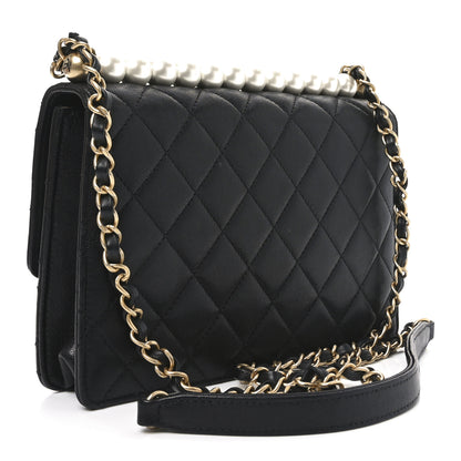 Chanel Goatskin Quilted Small Chic Pearls Flap Black 3 of 11