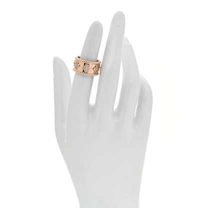 Van Cleef & Arpels 18K Rose Gold Diamond Small Perlee Clovers Ring 48 4.5 2 of 5