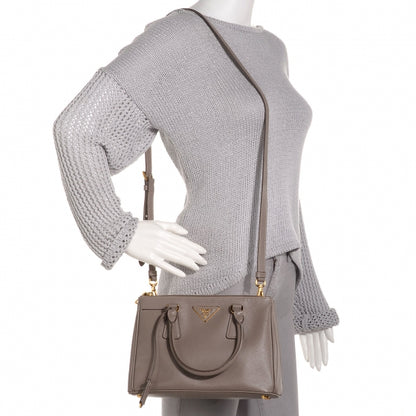 Prada Saffiano Lux Mini Double Zip Tote Argilla 2 of 10