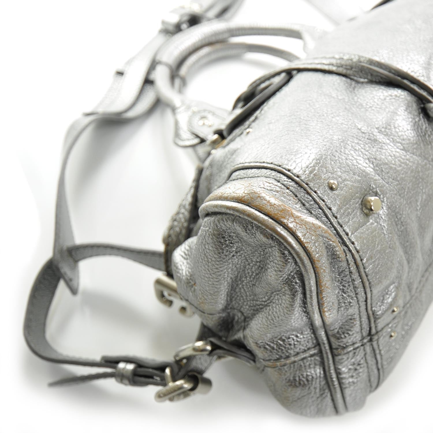Chloe Leather Paddington Metallic Silver 5 of 13