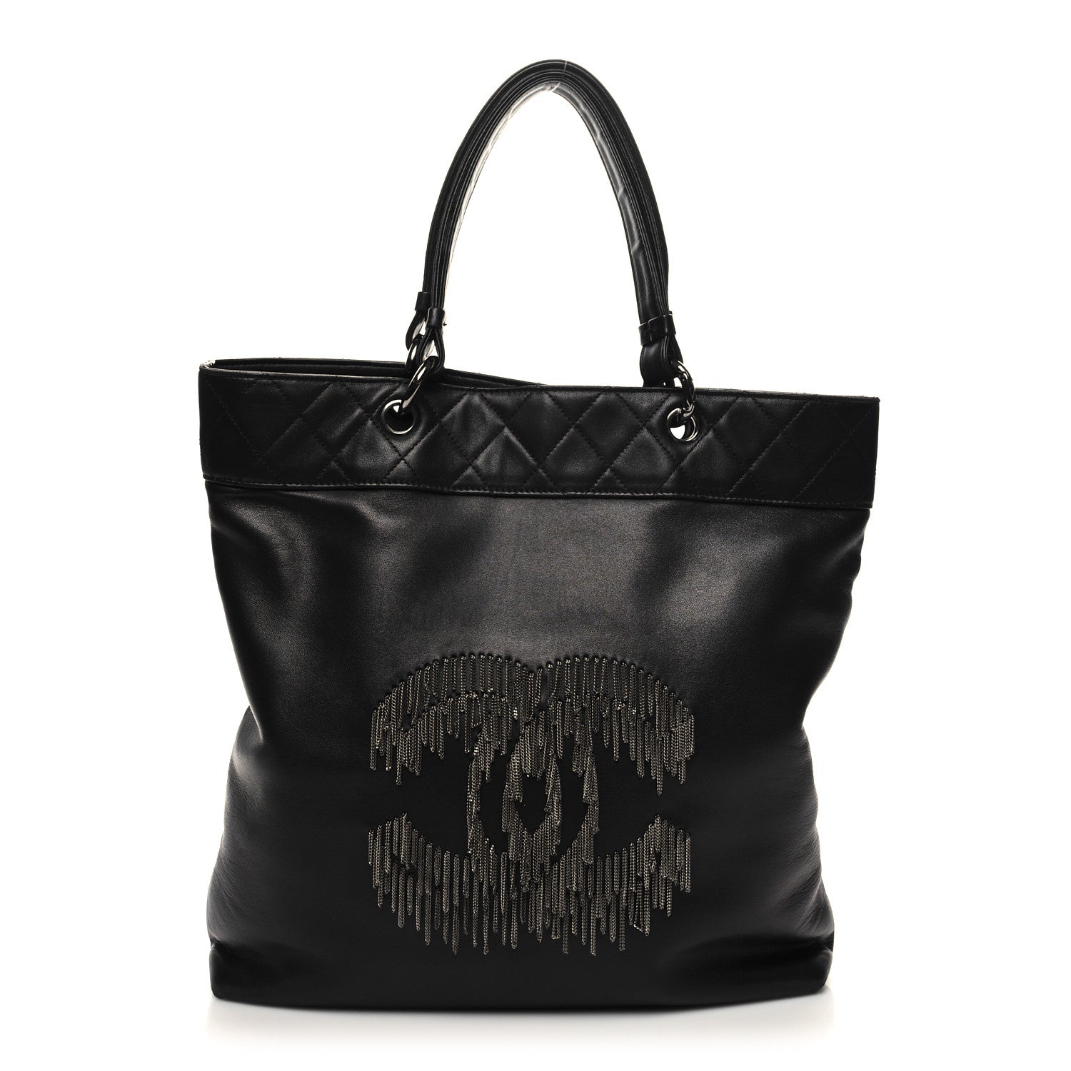 Chanel Lambskin Rock And Cabaret Chain Fringe Tote Black 1 of 11