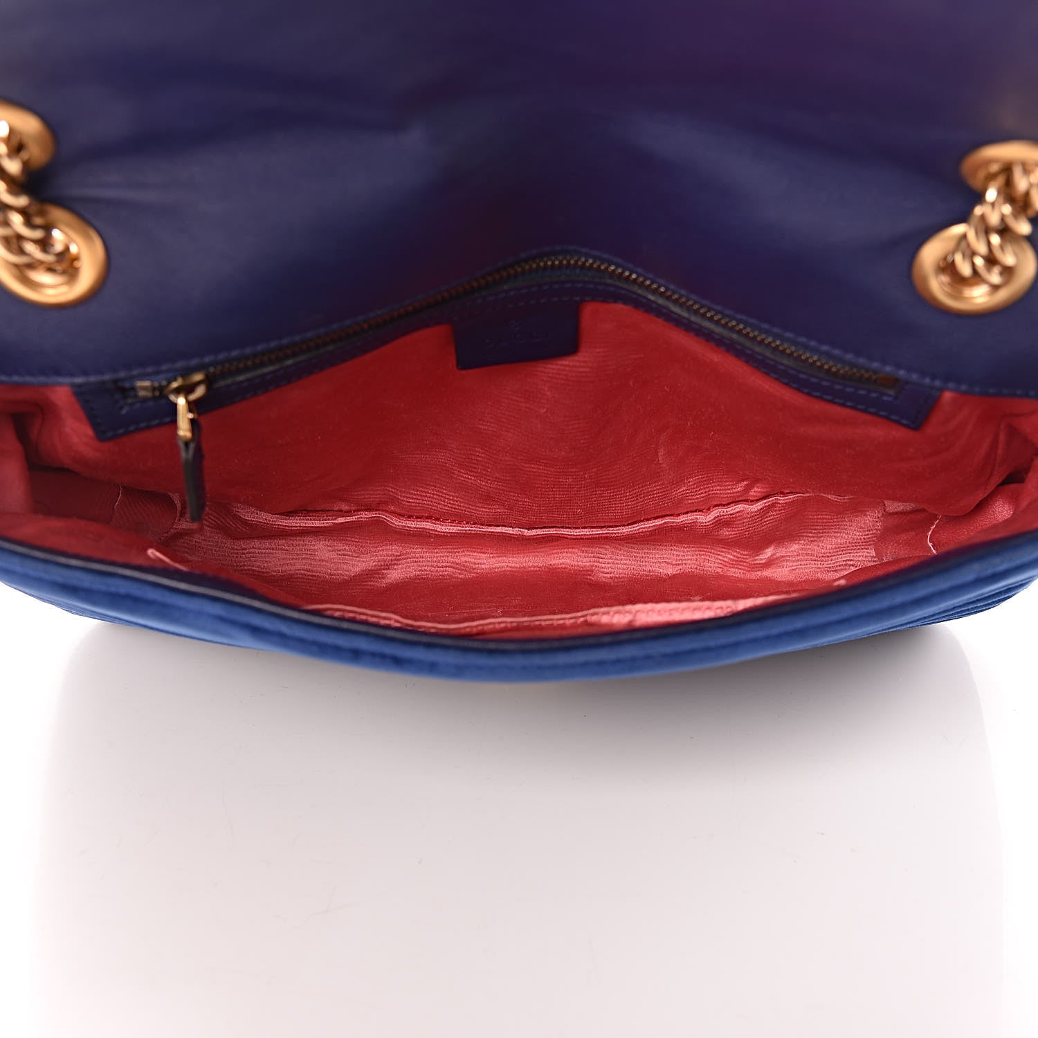 Gucci Velvet Matelasse Medium GG Marmont Shoulder Bag Cobalt Blue 5 of 12