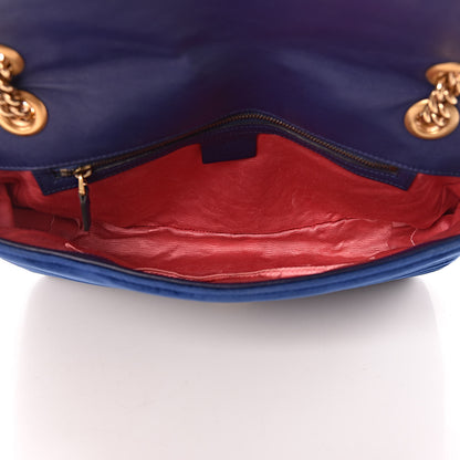 Gucci Velvet Matelasse Medium GG Marmont Shoulder Bag Cobalt Blue 5 of 12