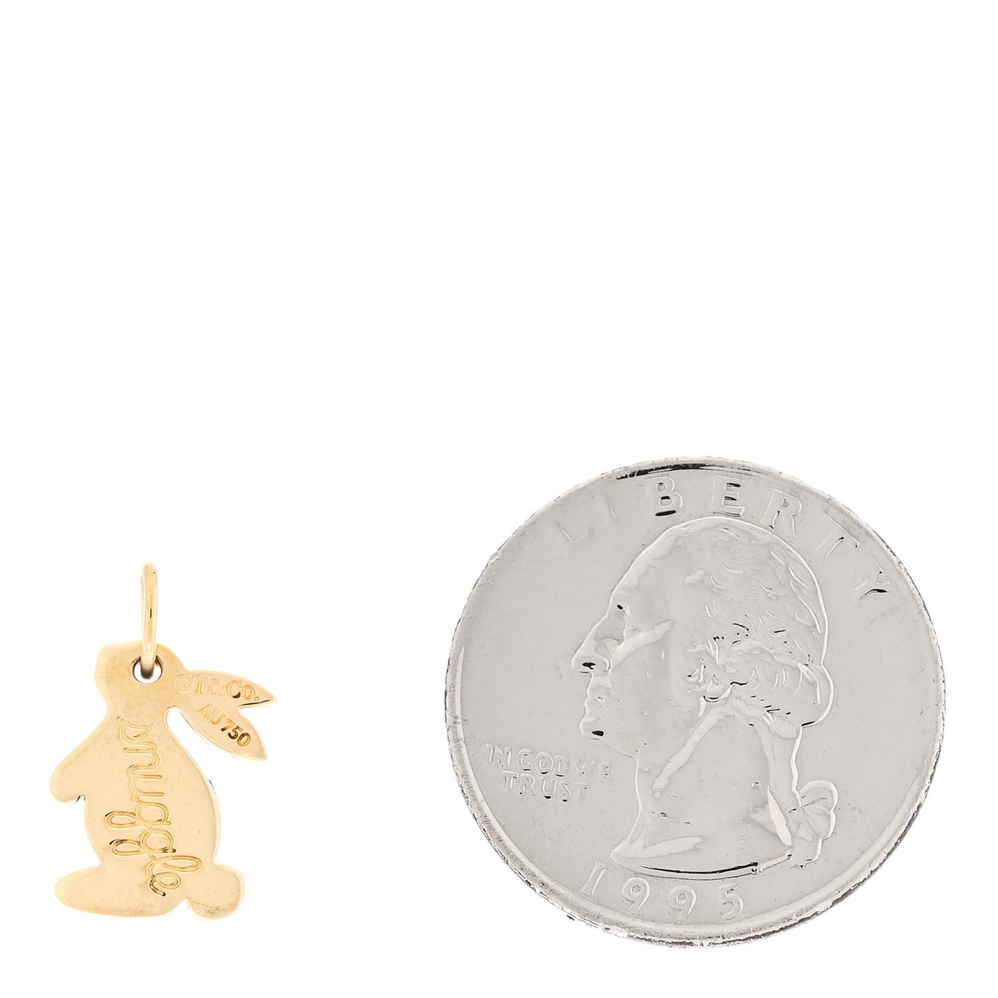 18K Yellow Gold Snuggle Bunny Charm