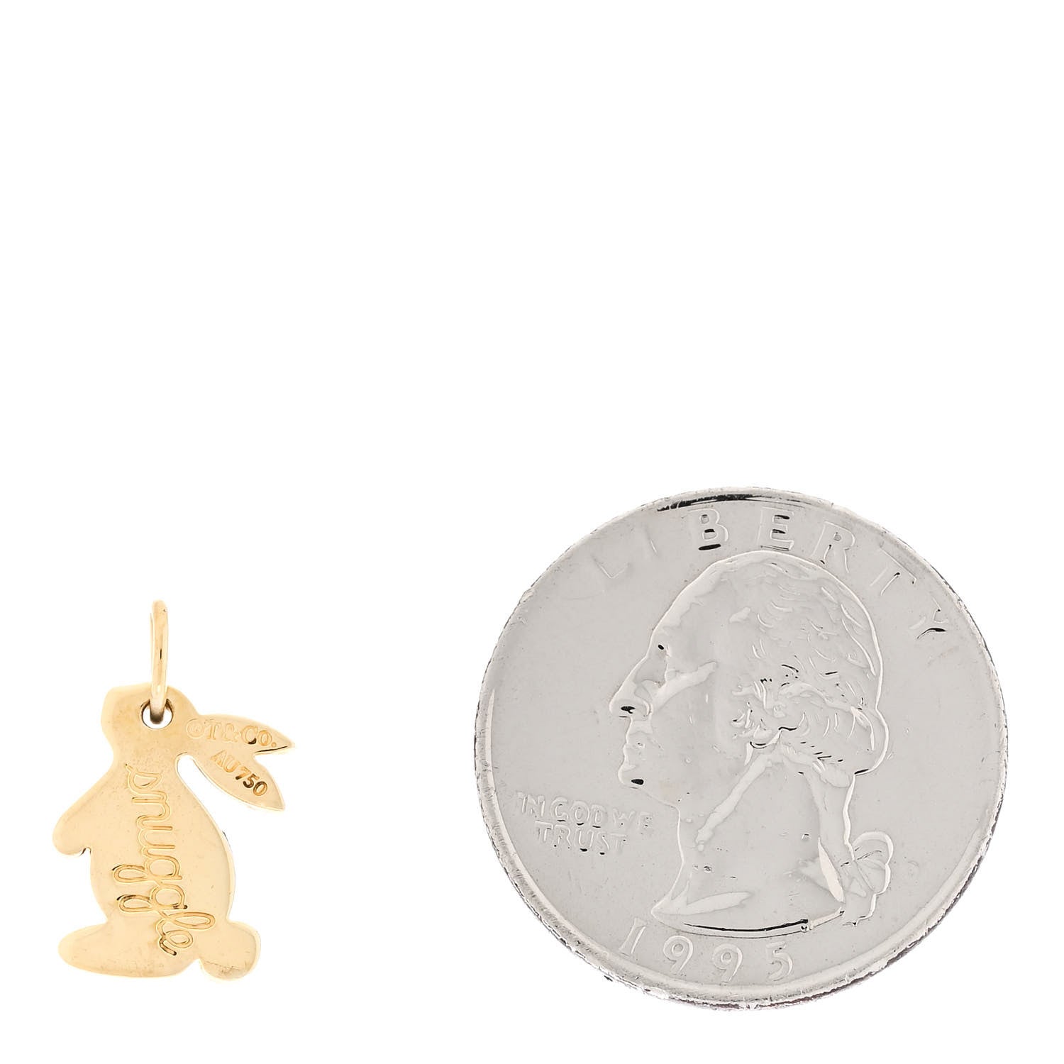Tiffany 18K Yellow Gold Snuggle Bunny Charm 2 of 3