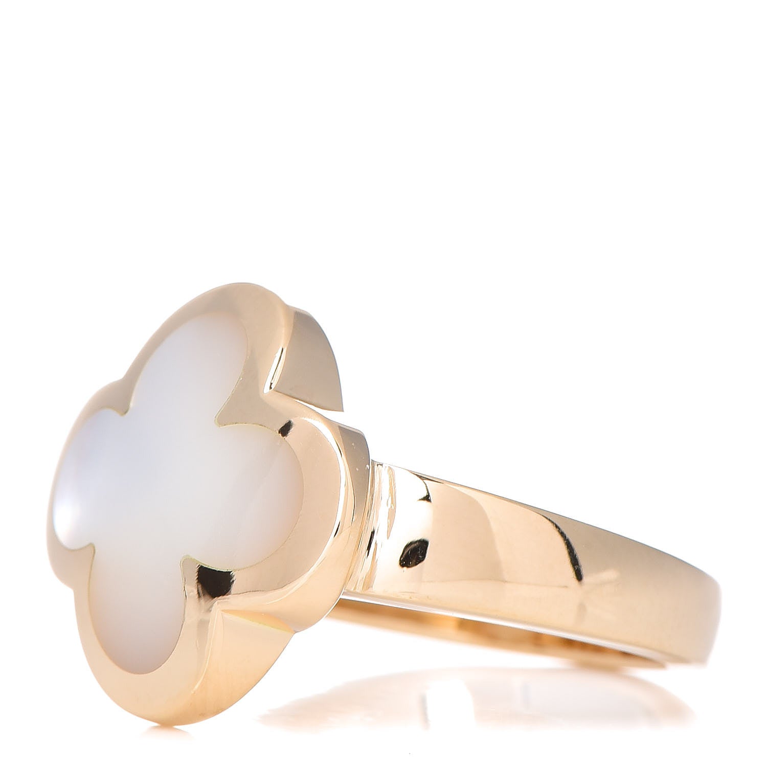 Van Cleef & Arpels 18K Yellow Gold Mother of Pearl Pure Alhambra Ring 54 6.75 3 of 7