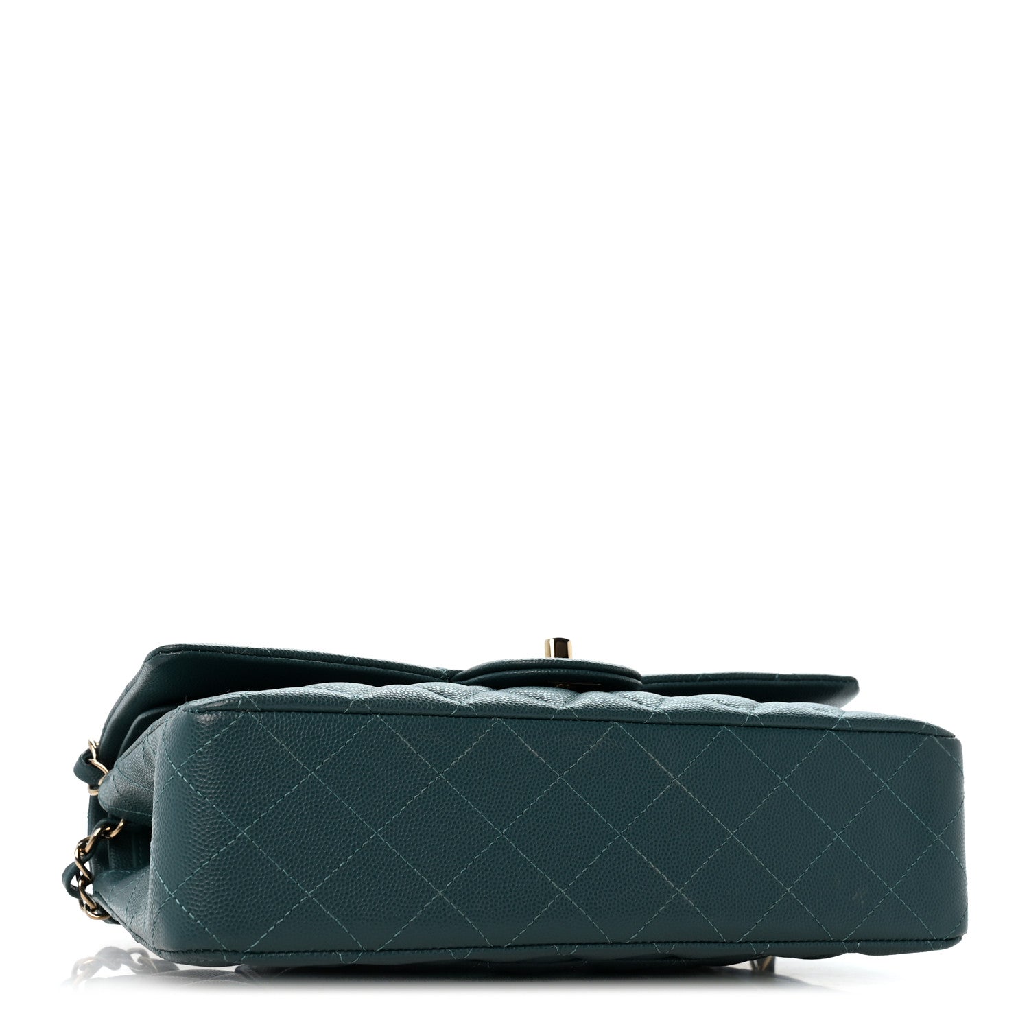 Chanel Caviar Quilted Medium Double Flap Green 4 of 11