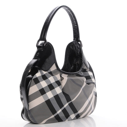Burberry Beat Check Small Brooklyn Hobo Black 3 of 8