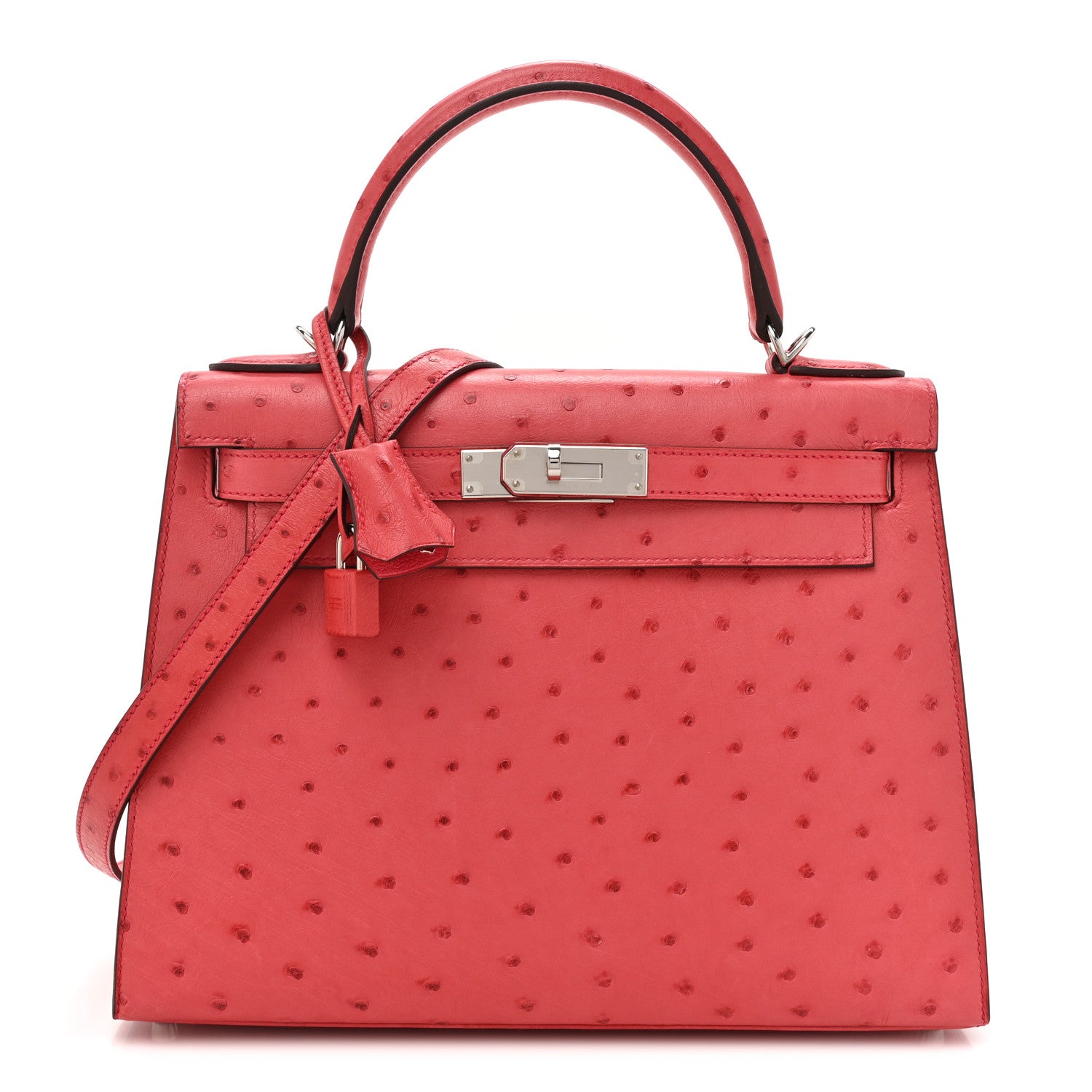 Hermes Ostrich Kelly Sellier 28 Bougainvillea 1 of 16