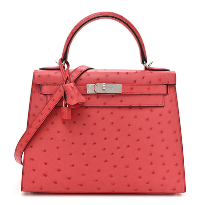 Hermes Ostrich Kelly Sellier 28 Bougainvillea 1 of 16