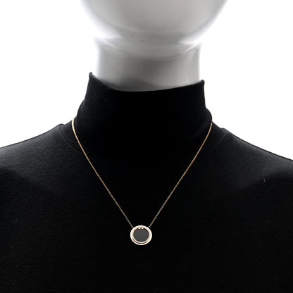 Tiffany 18K Yellow Gold Diamond Black Onyx 16mm T Circle Pendant Necklace 2 of 5