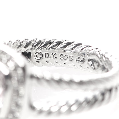 David Yurman Sterling Silver Diamond Morganite 7mm Petite Albion Ring 49 4.75 5 of 5