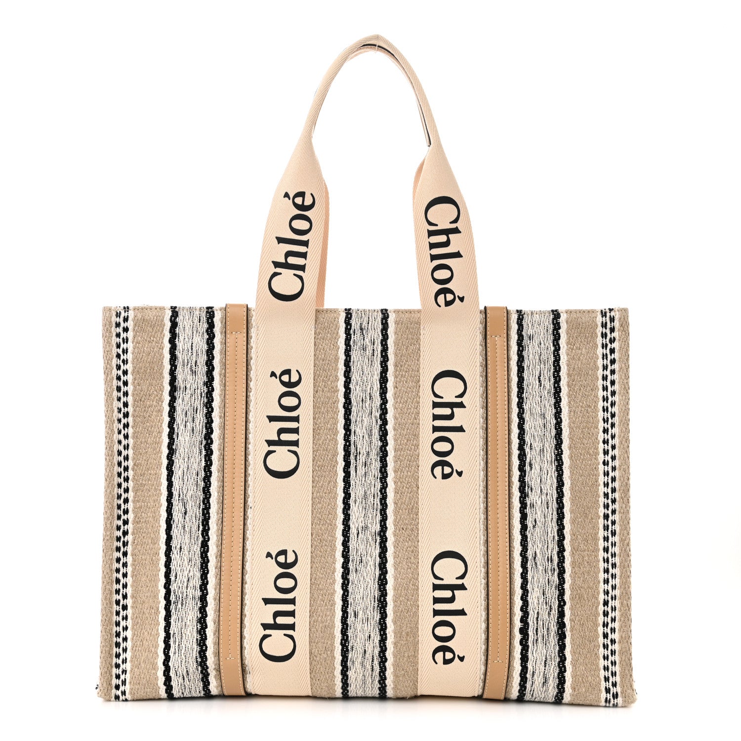 Chloe Knit Large Woody Ribbon Tote Nude 1 of 9