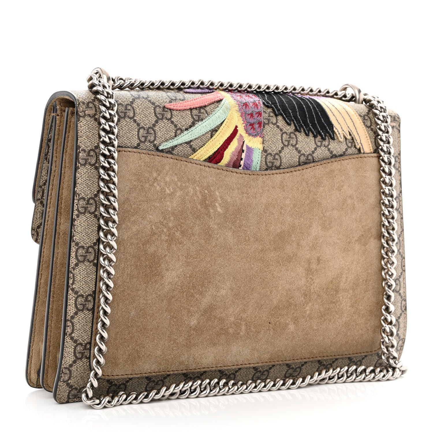 Gucci GG Supreme Monogram Embroidered Medium Dionysus Shoulder Bag Taupe 3 of 10