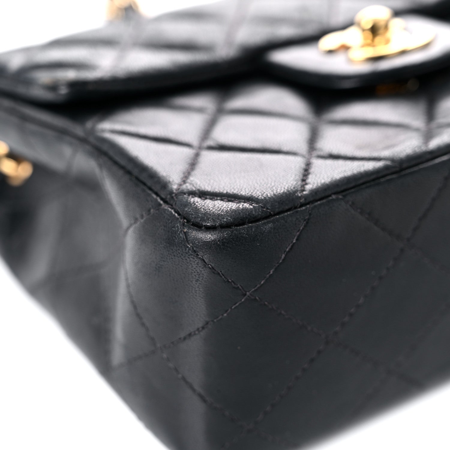 Chanel Lambskin Quilted Mini Square Flap Bag Black 8 of 28