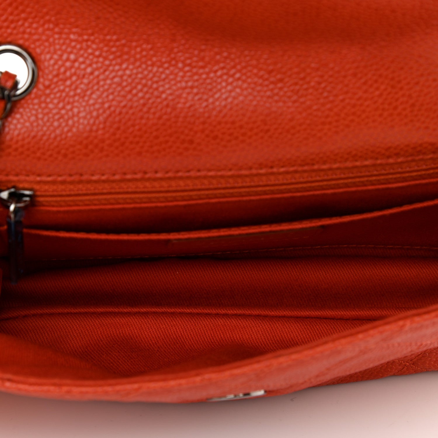 Chanel Caviar Small Natural Beauty Flap Dark Orange 4 of 8