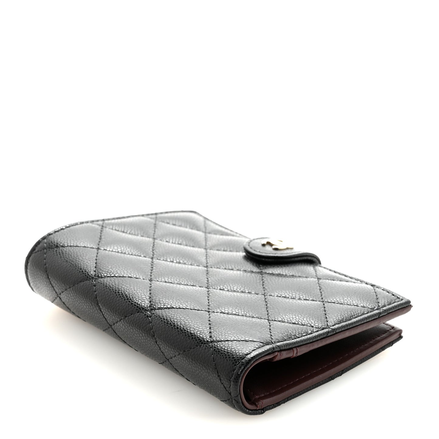 Caviar Quilted Passport Holder Black