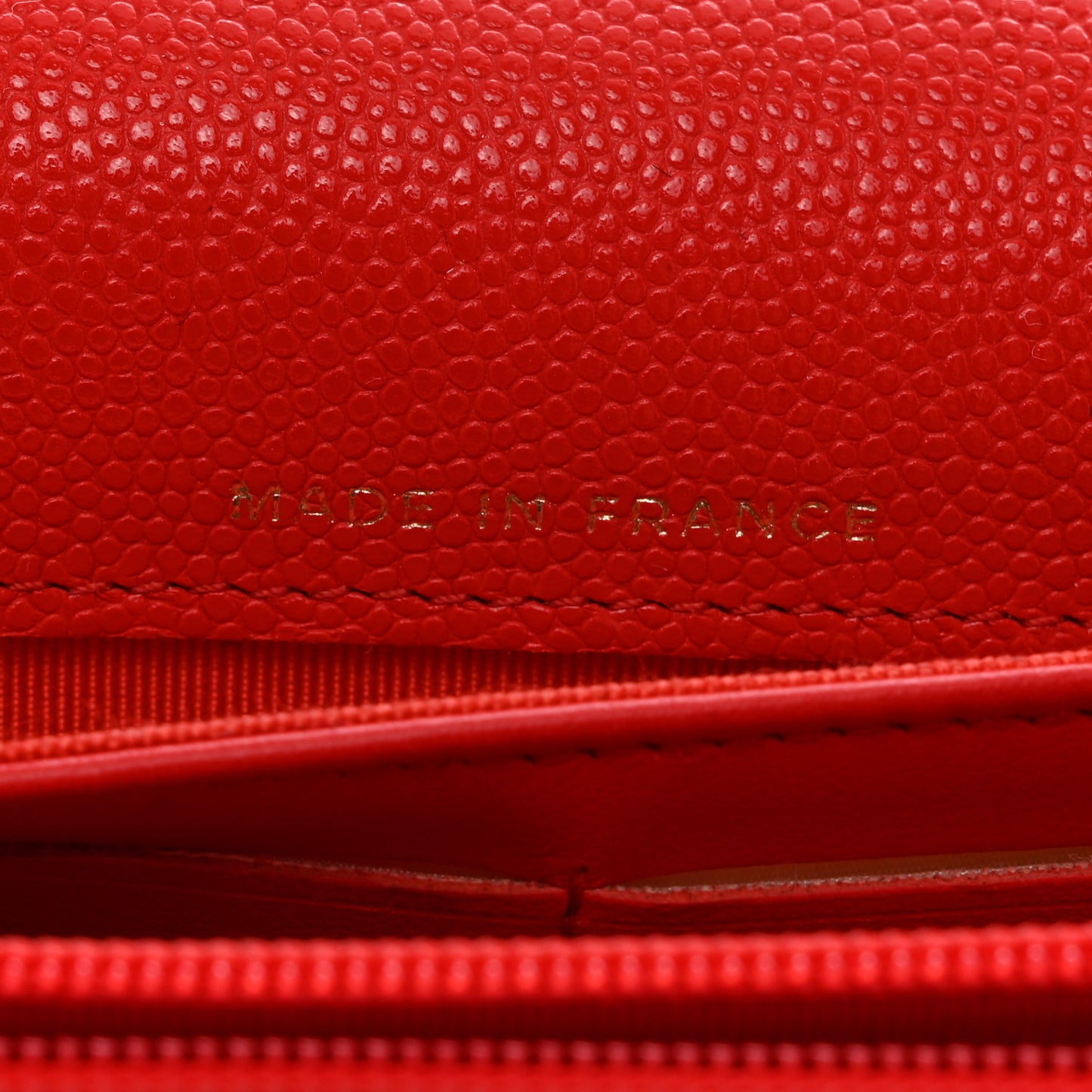 Caviar Quilted Large Gusset Flap Wallet Red