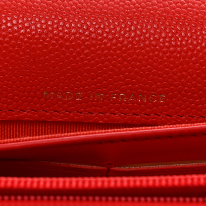 Chanel Caviar Quilted Large Gusset Flap Wallet Red 7 of 9