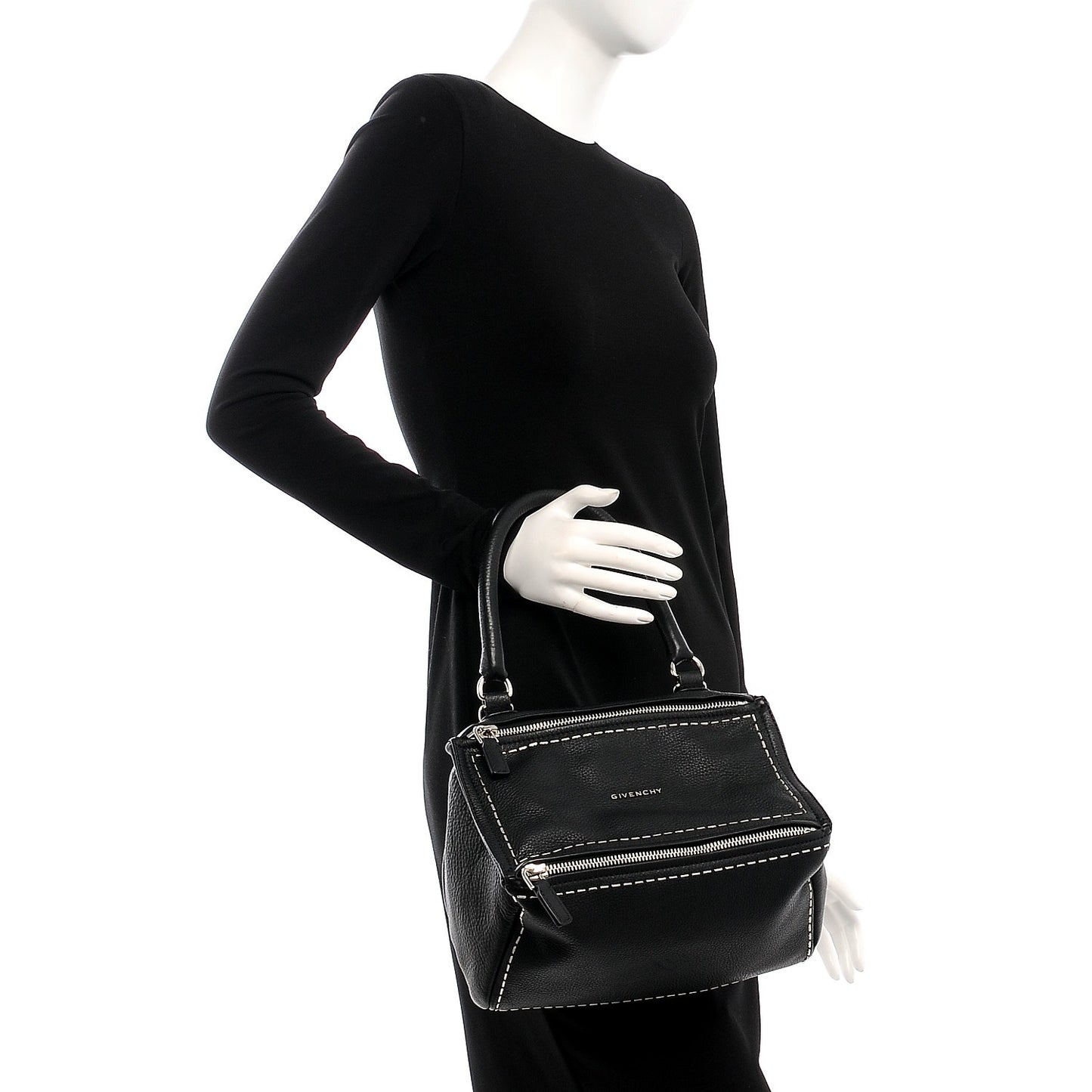 Calfskin Studded Small Pandora Black