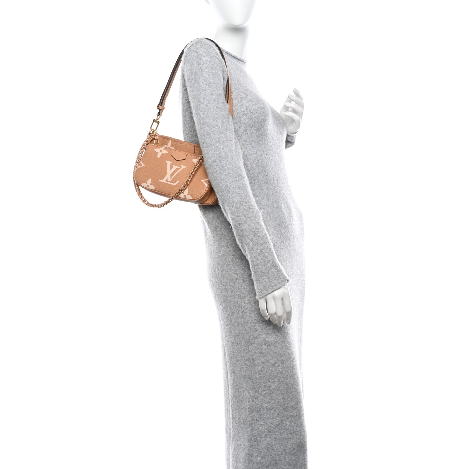 Louis Vuitton Empreinte Monogram Giant Multi Pochette Accessories Arizona Creme 2 of 11