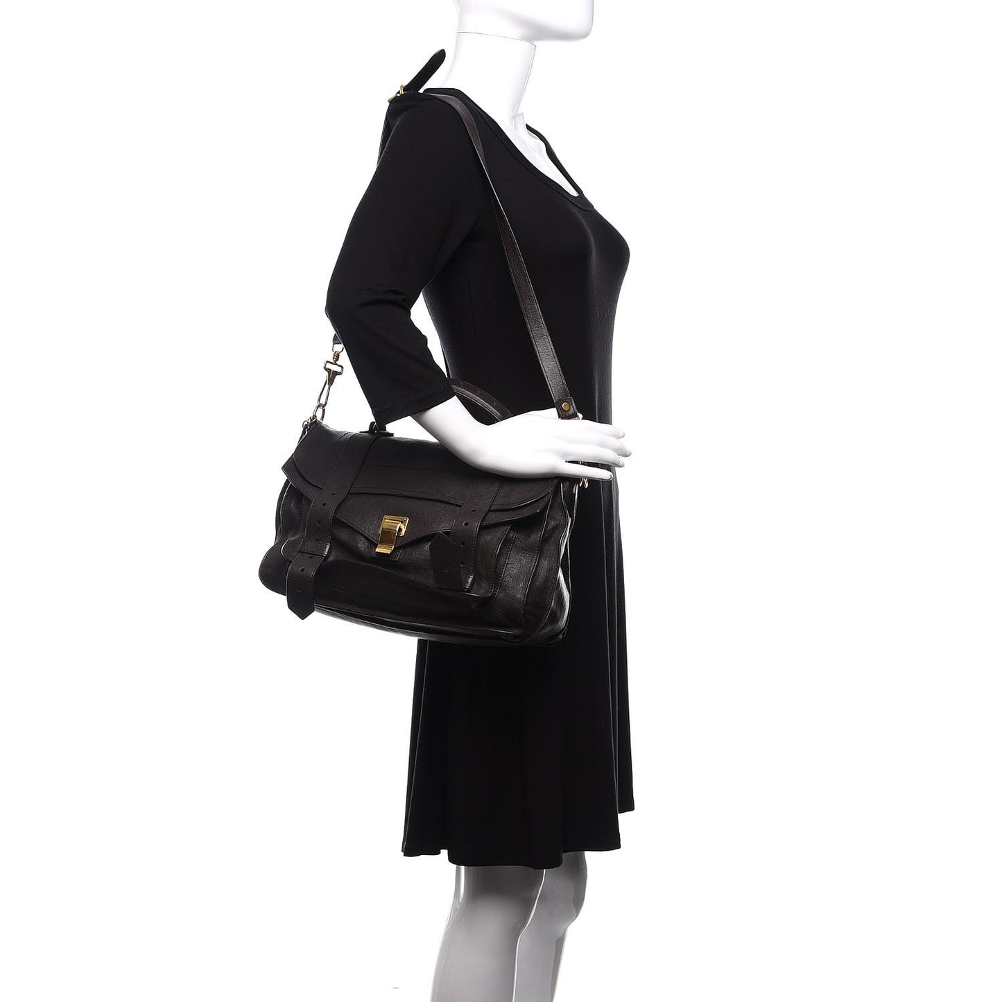 Lambskin Medium PS1 Satchel Dark Chocolate