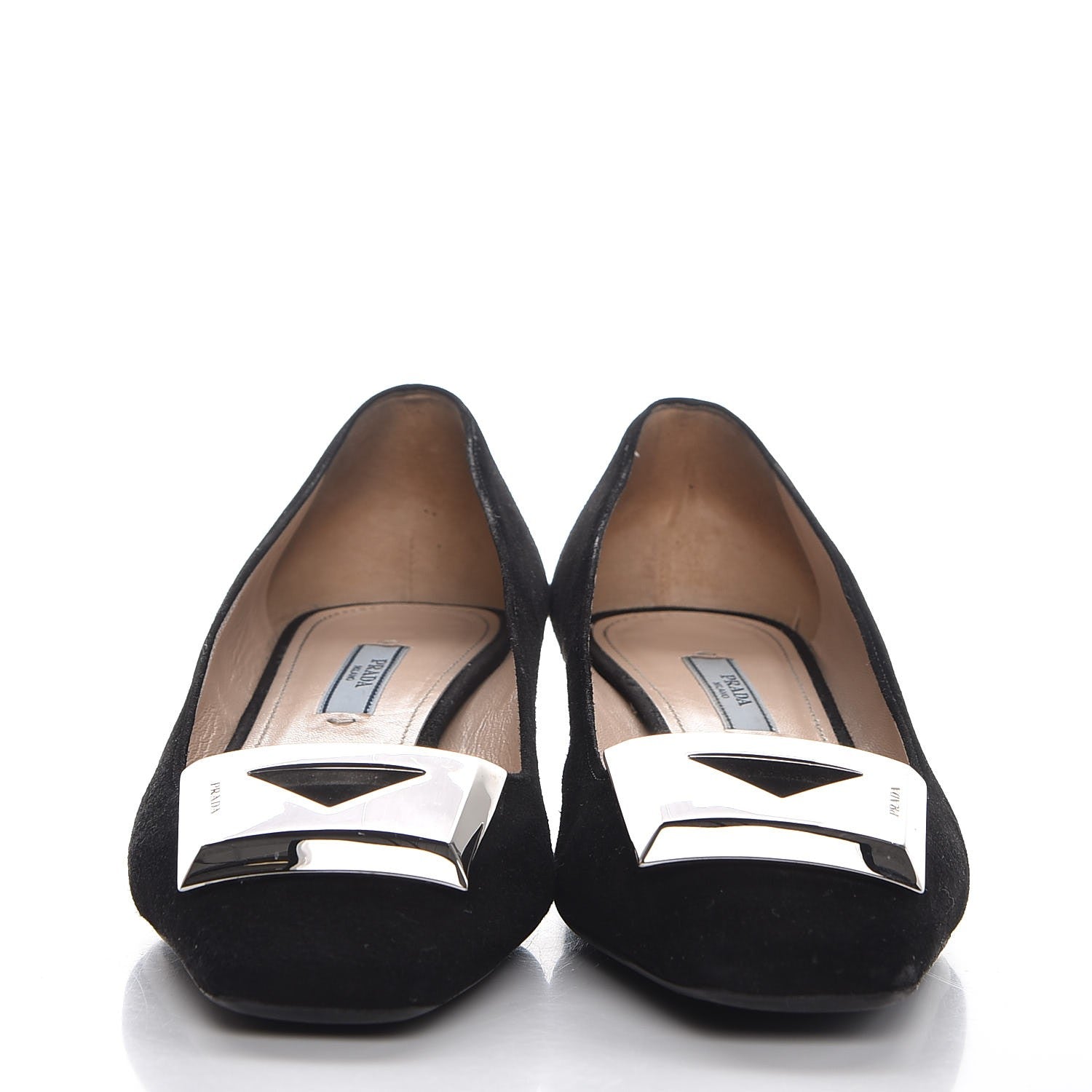 Prada Suede Block Heel Pump 37.5 Black 2 of 11
