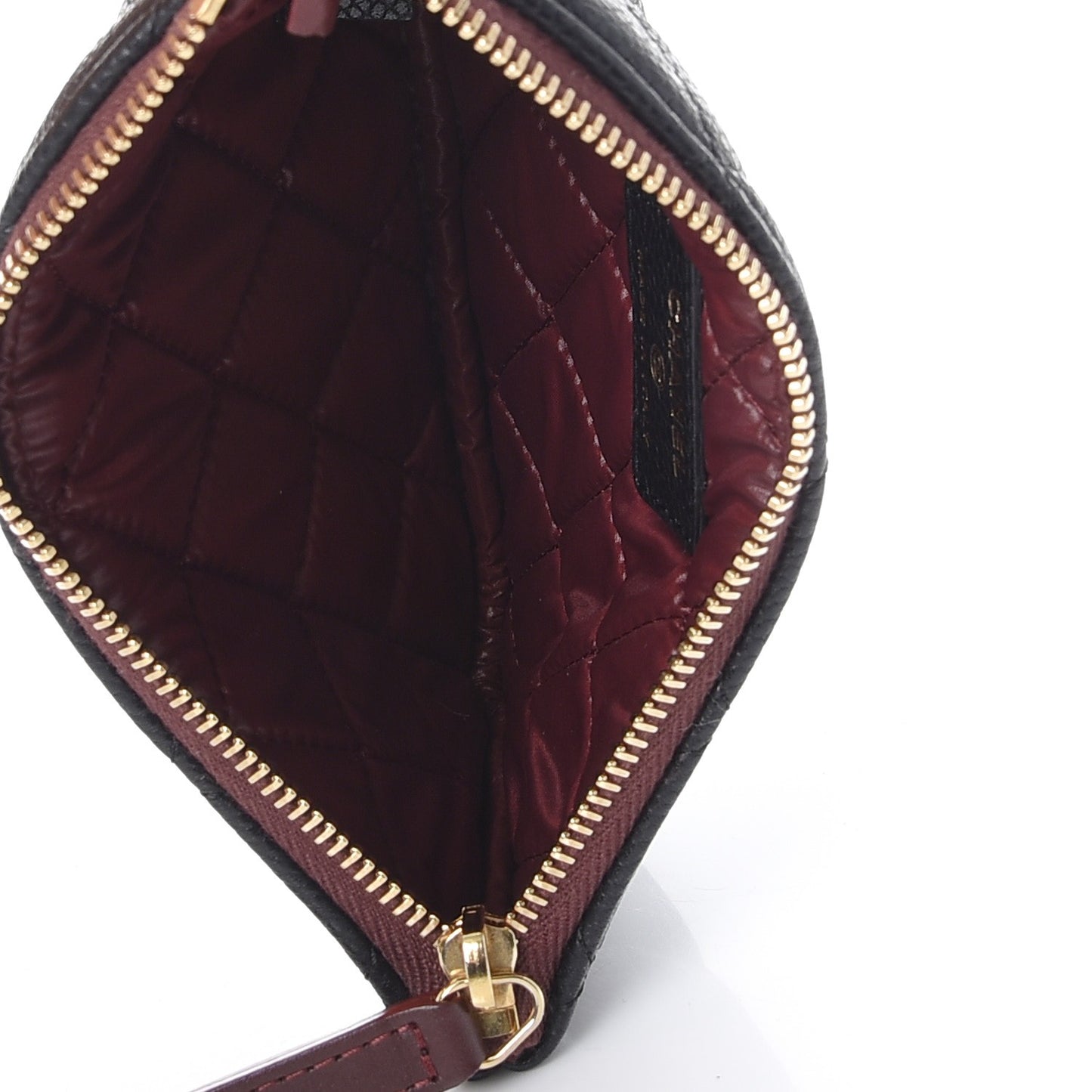 Caviar Quilted Small Cosmetic Case Black