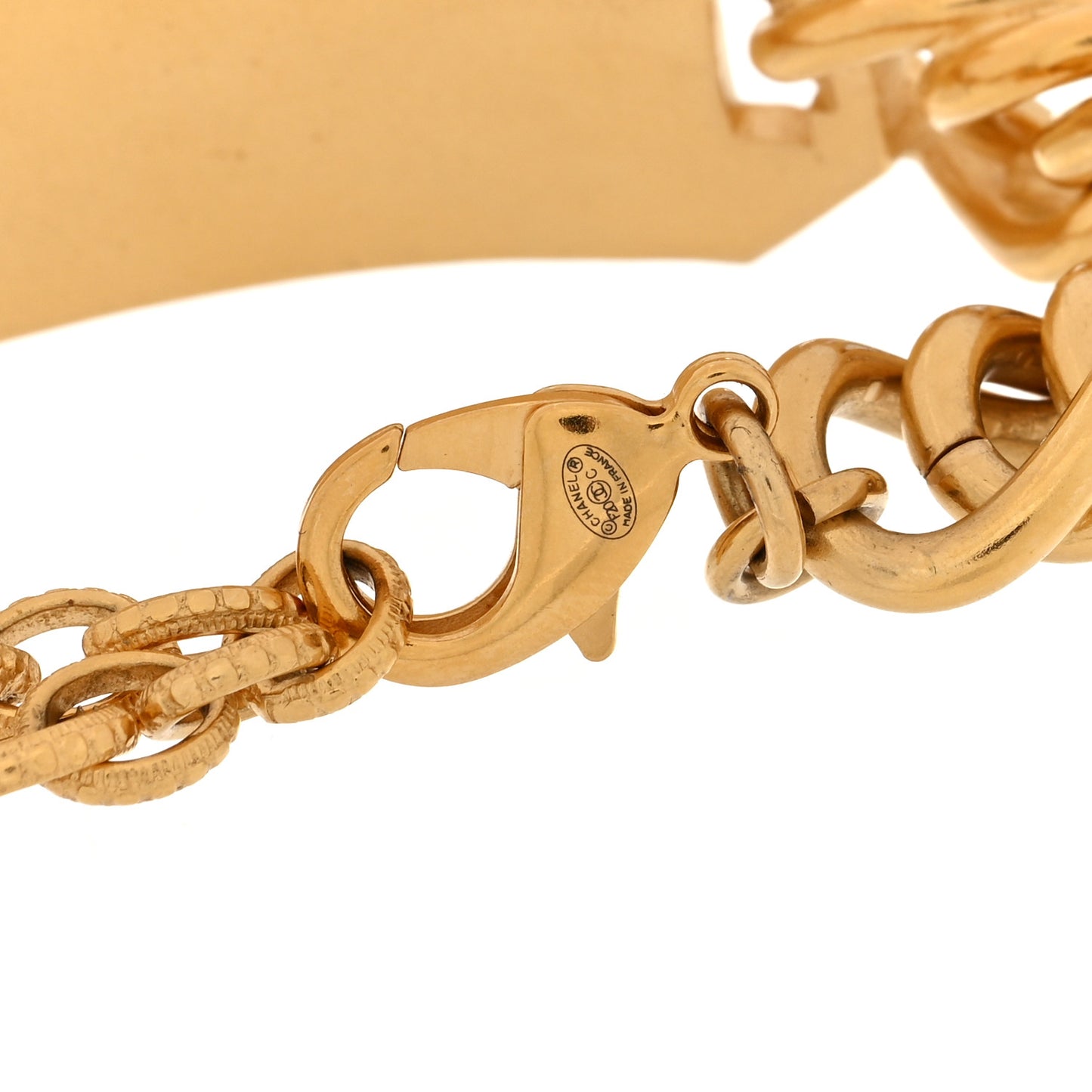 Metal 31 Rue Cambon Paris ID Chain Bracelet Gold