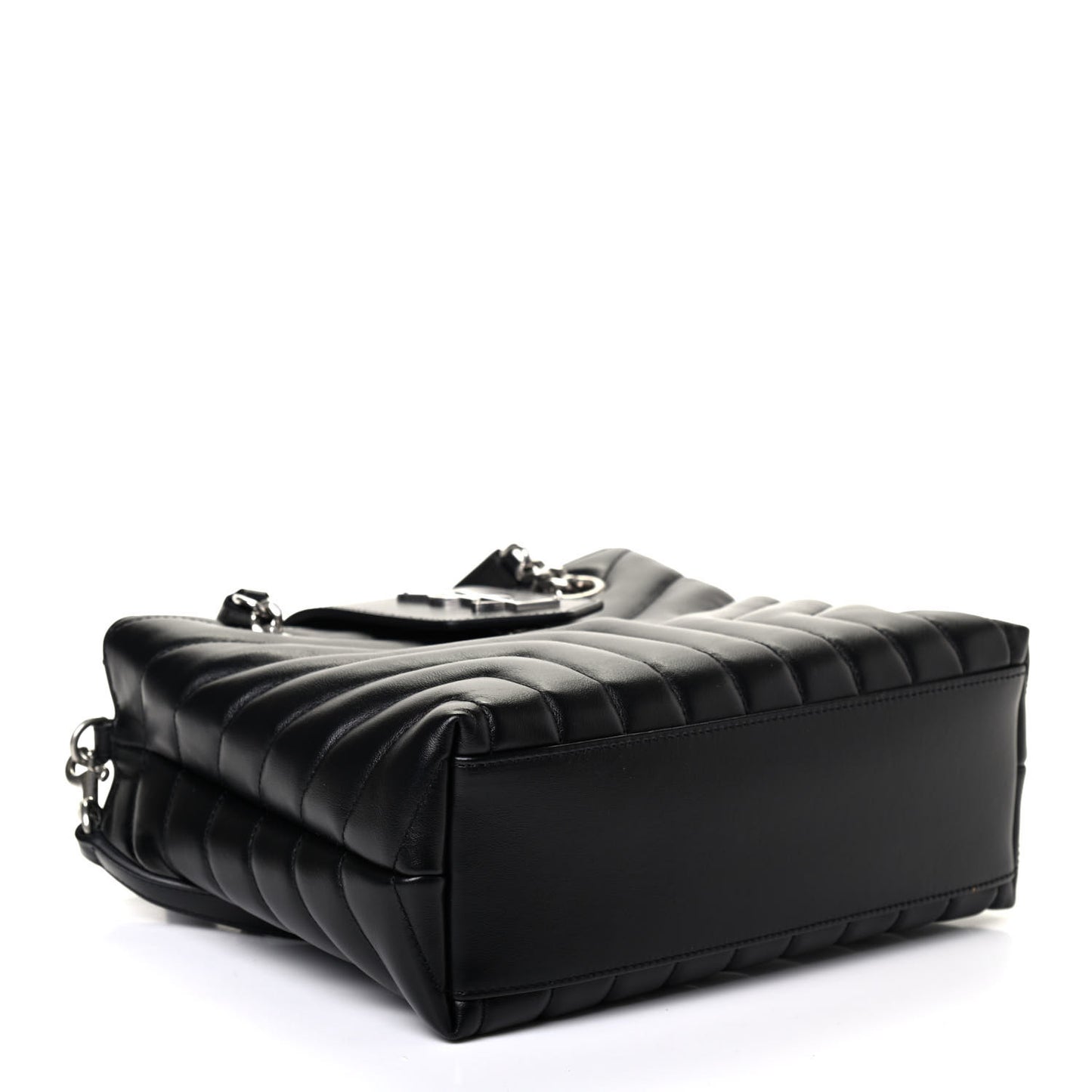Calfskin Y Quilted Monogram Small Loulou Shopper Black